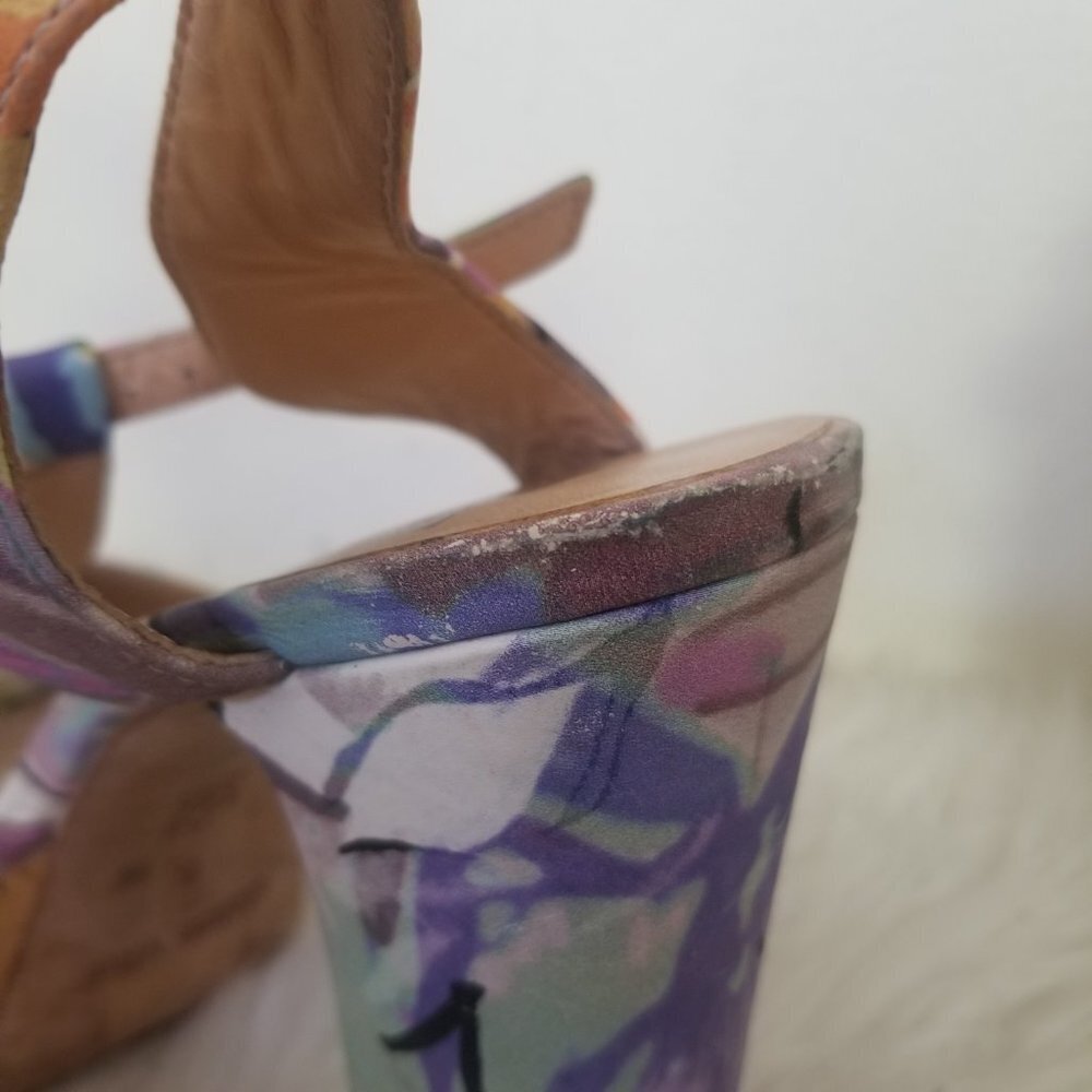 DOLCE VITA platform heels chunky platform spring floral prairie fairy boho sz 8 - Picture 7 of 12